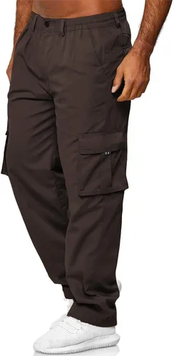 Vista 3 de Pantalones cargo para hombre con bolsillos, pantalones deportivos de algodón para senderismo, casuales, atléticos, deportivos, para exteriores