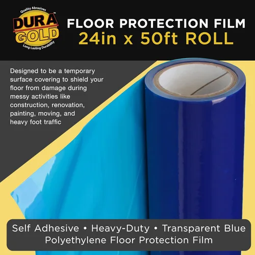 Vista 2 de Película de Protección de Suelo Dura-Gold, Rollo de 24 Pulgadas x 50 Pies, Protector de Suelo de Plástico Transparente, Protección de Suelo