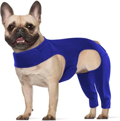 Vista 10 de ROZKITCH Manga para Perro para Patas Traseras, Manga para Mascotas para Evitar que el Perro Lame Heridas, Protector de Codo, Traje de Recuperación
