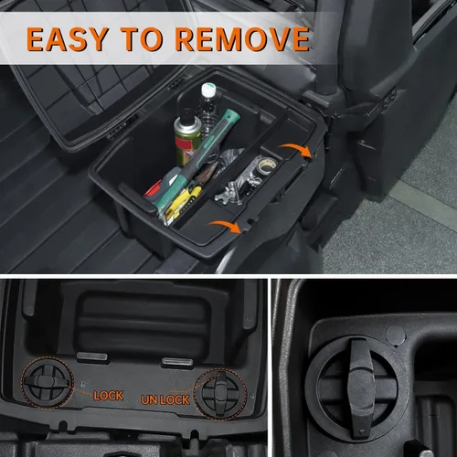 Vista 6 de Caja de carga trasera extraíble compatible con Can Am Defender HD5/HD8/HD10/Commander de doble capa para maletero, caja de almacenamiento de carga