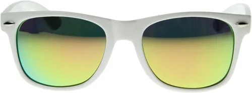 Vista 2 de zeroUV - Gafas de sol cuadradas blancas para hombres con lente reflectante