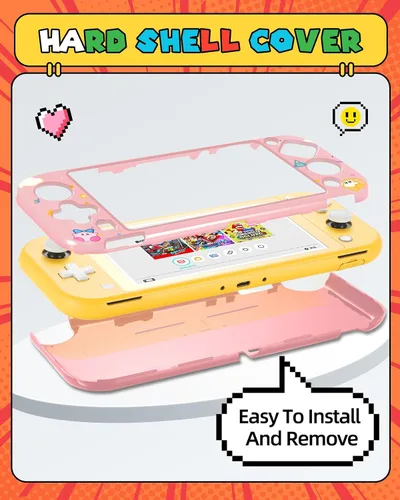Vista 4 de Funda para Nintendo Switch Lite y funda para tarjetas de juego con soporte para 24