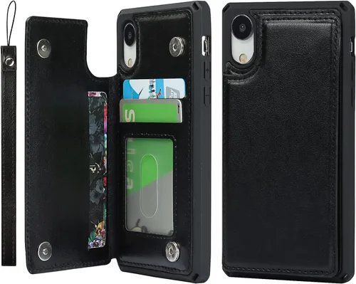 Vista 22 de Cavor - Funda para iPhone 6, 6S, 7, 8 Plus, 11 Pro, XS, Max, XR A-Negro