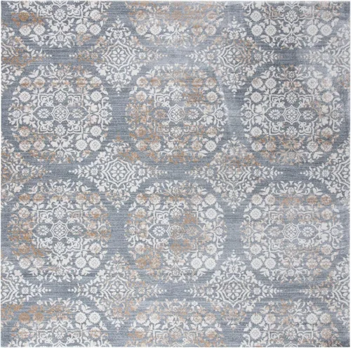 Vista 3 de SAFAVIEH Martha Stewart MSR0958G - Alfombra de área de 8 x 10 pies, color plateado y marfil, no desprende pelusa, para entrada, sala de estar