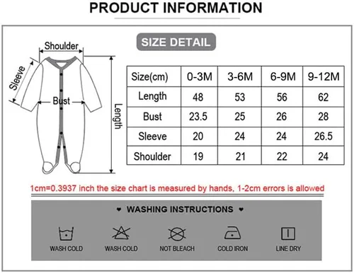 Vista 2 de ZAV Solid Unisex Infants Clothes Baby Boys Girl Footed Jumpsuits Cotton Rompers
