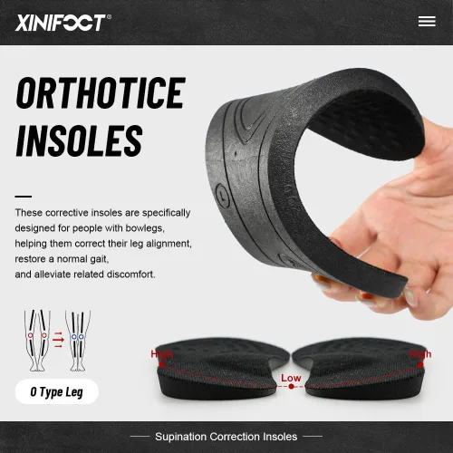 Vista 6 de XINIFOOT Plantillas ortopédicas que corrigen la postura, plantillas de zapatos de pierna tipo O/X, pronación de fascitis plantar, pies planos