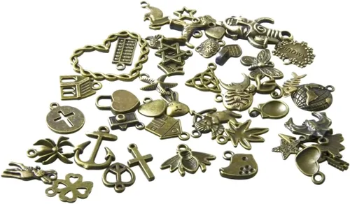 Vista 3 de 100 dijes de aleación mixta con anillos abiertos para manualidades, collares, pulseras, aretes, joyería