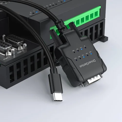 Vista 3 de DriverGenius SerialPulseX Adaptador USB-C a Serial RS232 DB9 con 9 indicadores LED - Prolific PL2303GC - Compatible con Windows 11, macOS 15, Linux