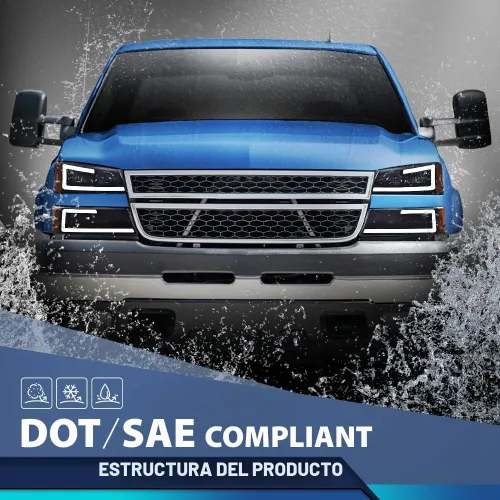 Vista 3 de PIT66 Conjunto de faros delanteros LED DRL compatible con Chevy Silverado 1500 2500 3500 HD 2003-2006, modelo compatible con Avalanche 1500 2500