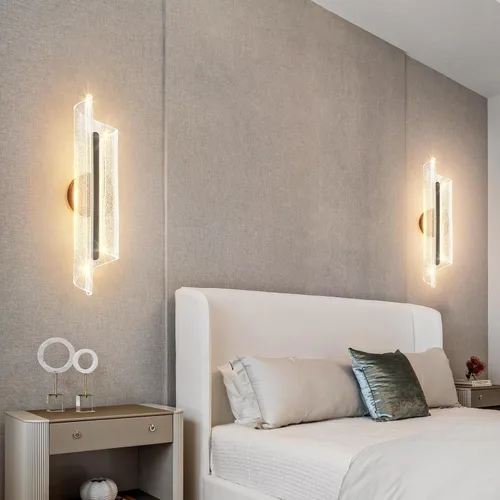 Vista 2 de Aplique de pared negro moderno lámpara de pared regulable LED lámpara de pared para sala de estar, pasillo, baño, dormitorio, 19.7 pulgadas