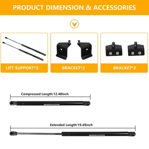 Vista 9 de Kit de asistencia de soporte de elevación de puntales de capó RERPRO compatible con Jeep Wrangler JK Unlimited 2/4 puertas 2007-2018 Accesorios