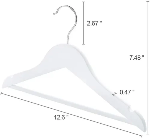 Vista 9 de FairyHaus Perchas de madera para el armario, perchas de madera para niños para almacenamiento de ropa, perchas para abrigos con gancho giratorio