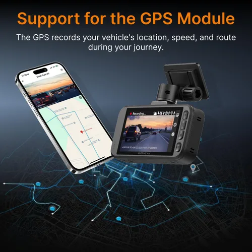 Vista 5 de Miofive Cámara de salpicadero delantera – Cámara de salpicadero 4K UHD para coches, Bluetooth incorporado, Wi-Fi de 5G, GPS, pantalla IPS de 3