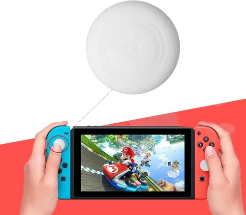 Vista 3 de Juego de 20 tapas de palanca de mando para Nintendo Switch, accesorios para consola de interruptores, blancorojoazulnegroamarillo