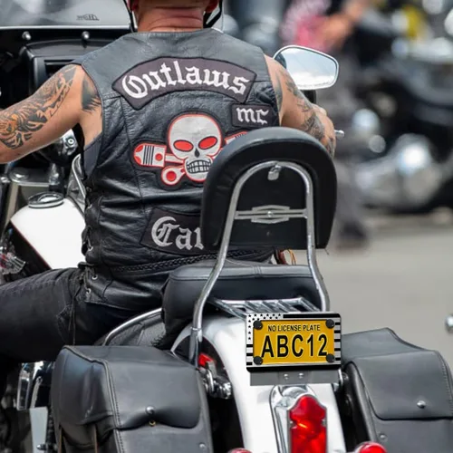 Vista 8 de Marco de matrícula de motocicleta con bandera estadounidense de Aootf