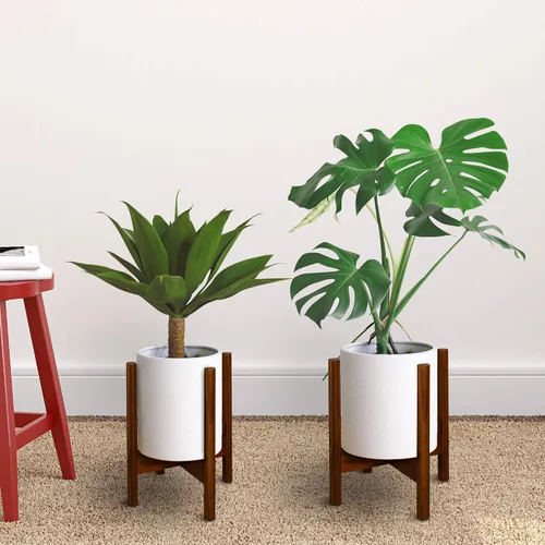 Vista 8 de Casual Home Mid-Century - Soporte de exhibición de madera moderno, para plantas de hasta 10 pulgadas, planta y maceta no incluidas, caoba antigua