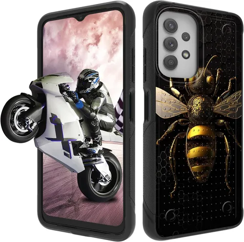 Vista 31 de Funda protectora resistente de doble capa para Samsung A14 5G (parte trasera con textura antideslizante), TPU suave a prueba de golpes, para Samsung