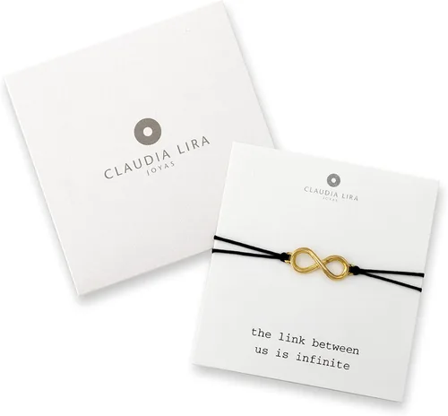 Vista 3 de Pulsera de amistad con dije de infinito dorado con hilo negro y tarjeta de mensaje, regalo de joyería perfecto para amigos y familiares, cordón