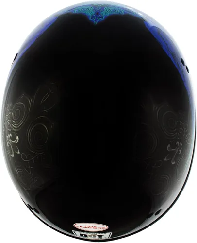 Vista 4 de Hot Leathers HLD1045 - Casco negro brillante 'Cross De Lis' avanzado aprobado por DOT para hombres y mujeres motoristas