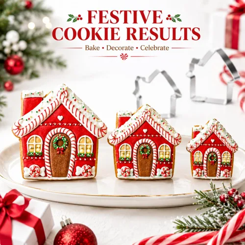 Vista 3 de Juego de 3 cortadores de galletas de casa de jengibre de Navidad, acero inoxidable