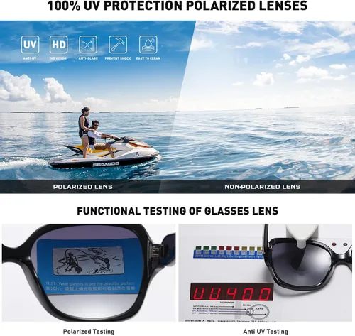 Vista 5 de JASPIN Sunglasses Womens Oversized Polarized Sunglasses - Trendy Square Retro Sun Glasses Big Shades UV400 Protection