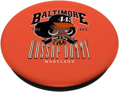 Vista 2 de 443 Código de área Baltimore Maryland Flag Blaq Girl Bmore Pride PopSockets estándar PopGrip