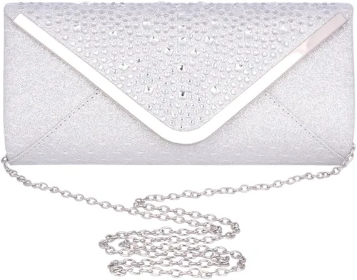 Vista 3 de adoptfade Womens sobre clásico noche embrague Glitter Rhinestone bolsa