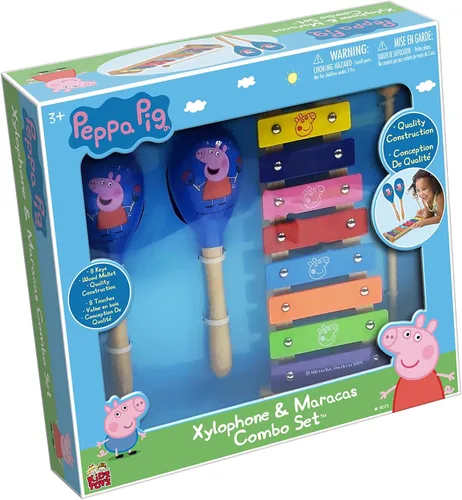 Vista 7 de Peppa Pig: Piano Play Along - Paino y xilófono 2 en 1, 8 notas y llaves, incluye: 4 tarjetas de canciones y 2 mazos, juguetes educativos de música