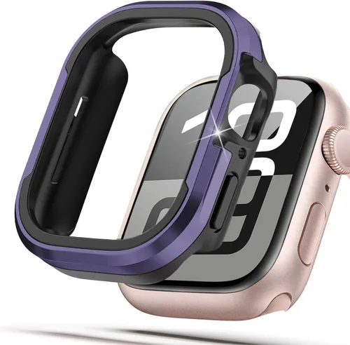 Vista 9 de Funda de metal mate compatible con Apple Watch Ultra 3/2/1 de 1.732 pulgadas, bisel de aluminio mate + [parachoques de TPU suave] Funda protectora