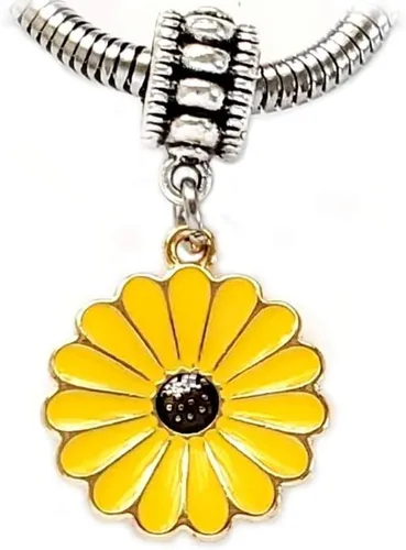 Vista 2 de Abalorio colgante de flores, Plata Diamante de imitación