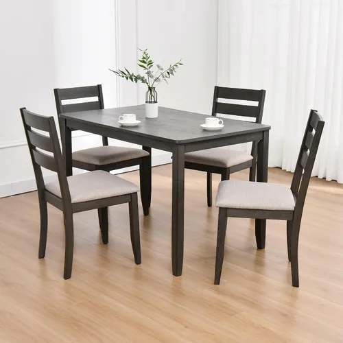 Vista 13 de DUHOME Mesa de comedor de madera negra de 47.2 pulgadas, mesa rectangular de madera maciza, mesa de comedor de cocina que ahorra espacio