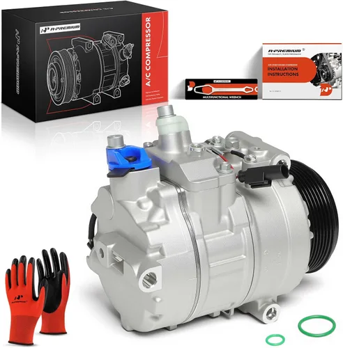 Vista 10 de A-Premium Compresor de aire acondicionado AC con embrague Compatible con Mercedes-Benz SL500 2006-2006, SL55 AMG 2003-2008
