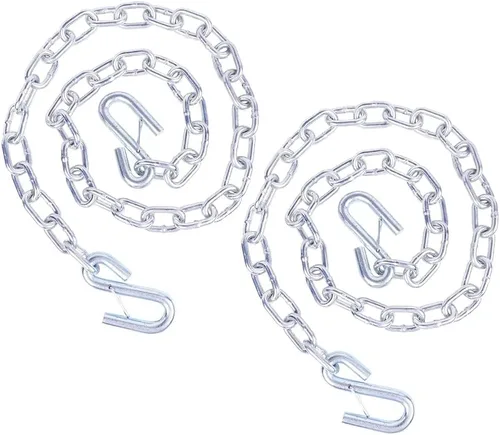 Vista 7 de Cadena de seguridad para remolque de barco de acero grado 30 de 1/4" X 27" con ganchos de resorte de 5000 lbs, 2 piezas (1/4" X 27") Heavy-duty