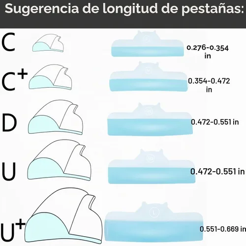 Vista 7 de Protectores de levantamiento de pestañas, barra de permanente, 5 tamaños, almohadillas de elevación coreanas para permanente y tinte, varillas