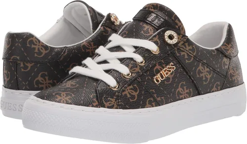 Vista 7 de GUESS Loven Sneaker para mujer, marrón (Brown Multi Fabric)