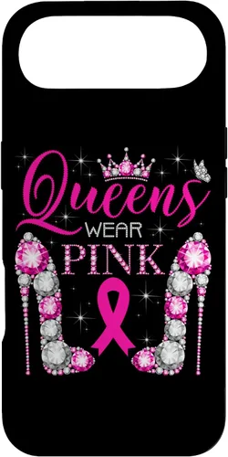 Vista 27 de iPhone 16 Queens Wear Rosa Concientización del Cáncer de Mama Estuche de Cinta Rosa