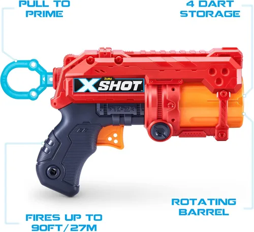 Vista 5 de XSHOT Excel Fury 4 - Lanzador de dardos de espuma (8 dardos) de ZURU, multicolor