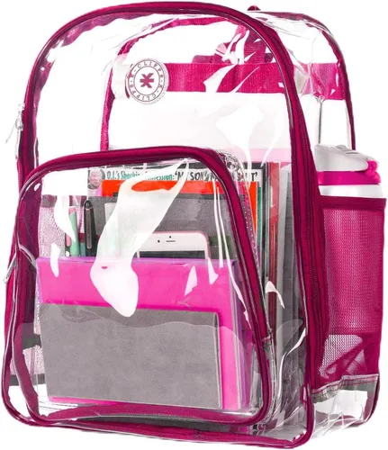 Vista 14 de K-Cliffs Large Transparent Backpack Clear Heavy Duty School Bag Durable Student Bookbag See Through Vinyl Daypack Workbag