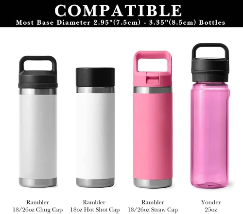 Vista 3 de Linkidea Portabidón de agua de neopreno con correa compatible con botella YETI Rambler de 18 oz/26 onzas, Yonder 25 onzas, bolsa de agua aislada