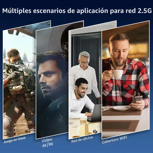 Vista 7 de Switch Ethernet no gestionado de 6 puertos 2.5G, 4 puertos Base-T de 2.5G, 2 SFP de 10G, compatible con 100/1000/2500Mbps, VLAN, sin ventilador