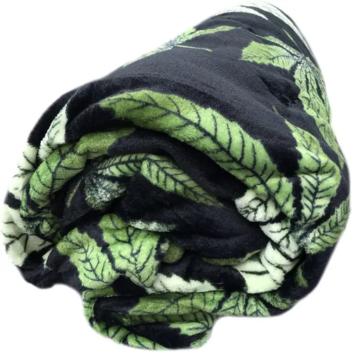 Vista 9 de Home Must Haves Manta de cama suave de microfibra de felpa con hojas de marihuana