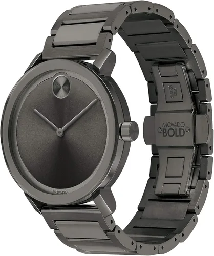 Vista 3 de Movado Bold Evolution - Pulsera de acero chapado en iones y eslabones para hombre color gris