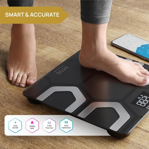 Vista 5 de INEVIFIT EROS Báscula de grasa corporal Bluetooth inteligente BMI altamente preciso analizador digital de composición corporal para baño