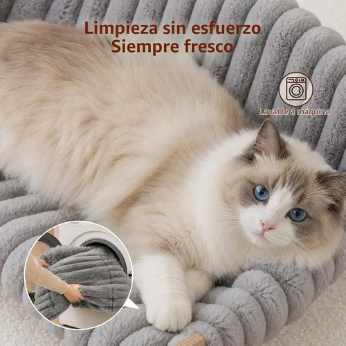 Vista 4 de Jiupety Sofá elevado para gatos de interior Sofá de madera para gatos para Gris