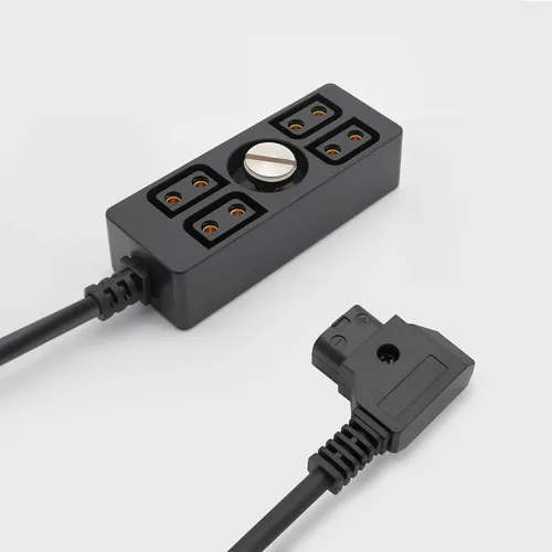 Vista 5 de D-tap macho a 4 puertos hembra, divisor de cable de alimentación, conector concentrador adecuado para Anton Bauer V-Mount ARRI RED cámara TILTA
