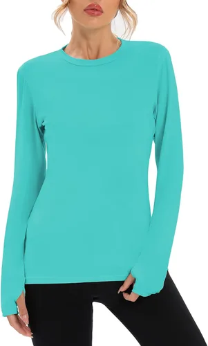 Vista 2 de Century Star UPF 50+ - Camiseta de natación de manga larga para mujer, protección solar UV, protección contra erupciones, entrenamiento, senderismo