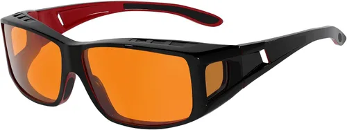 Vista 17 de Eyekepper Blue Light Reduction Fitover Glasses with Amber Lens Computer Glasses for Digital Screen,Wear Over Most Eyewear or Alone for