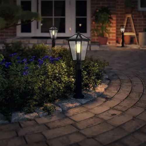 Vista 7 de Lámparas de Poste para Exteriores, Lámpara de Poste con Acabado Negro, Pilar de Aluminio Impermeable y Antioxidante, Iluminación Exterior