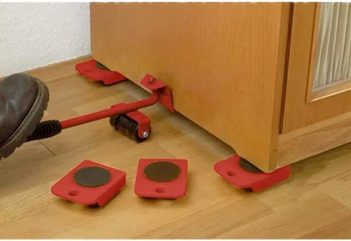Vista 2 de Mr Hercules - Juego de herramientas de elevación de muebles, herramienta elevadora de muebles con palanca de elevación y 4 ruedas, deslizadores
