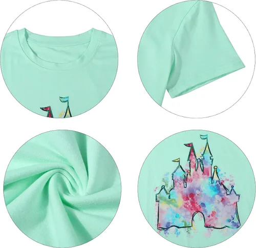 Vista 5 de LUKYCILD Magic Castle - Camiseta de manga corta con diseño de castillo mágico